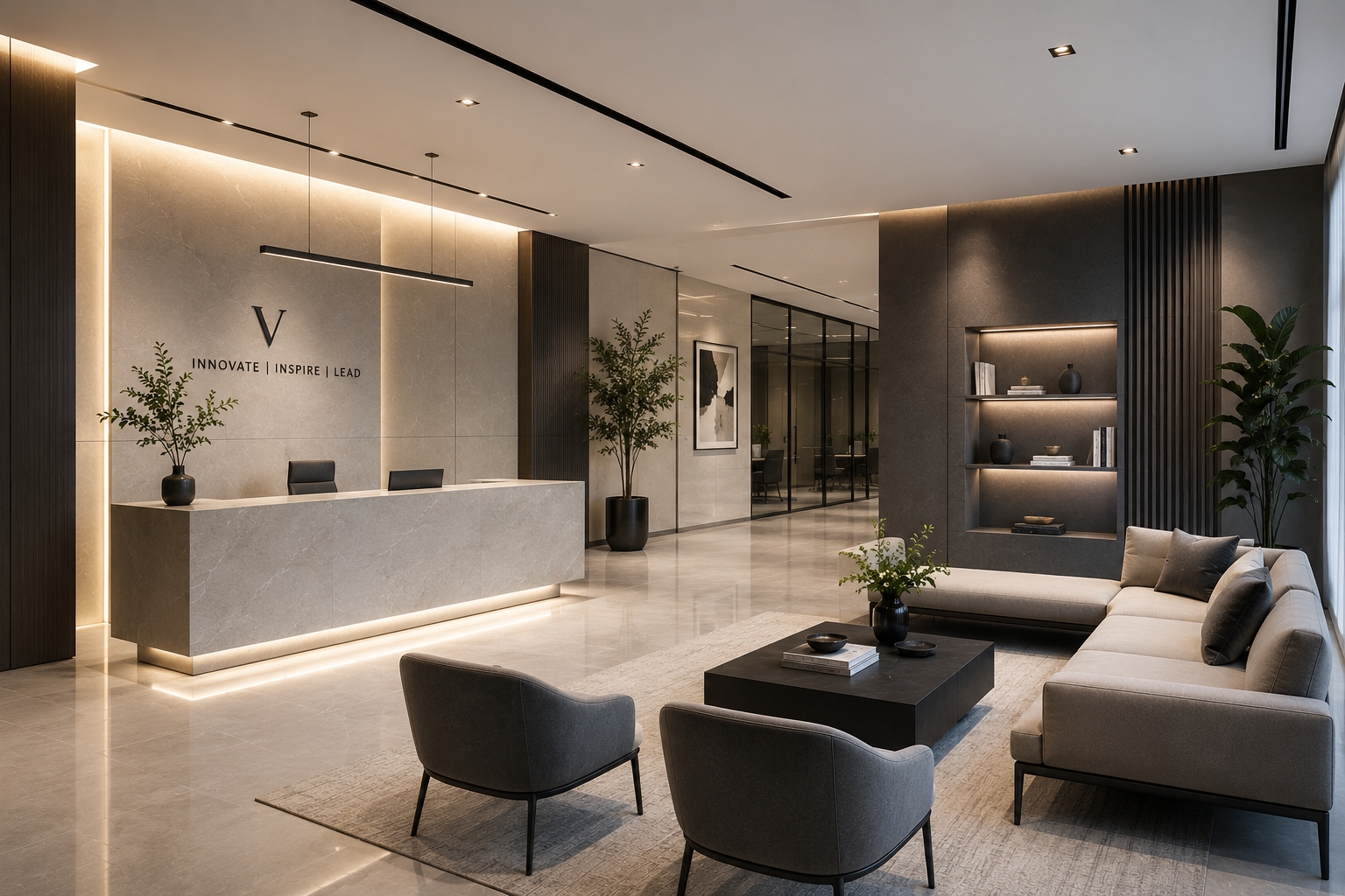 Reception & Waiting Lounge by Saffron Interior Design