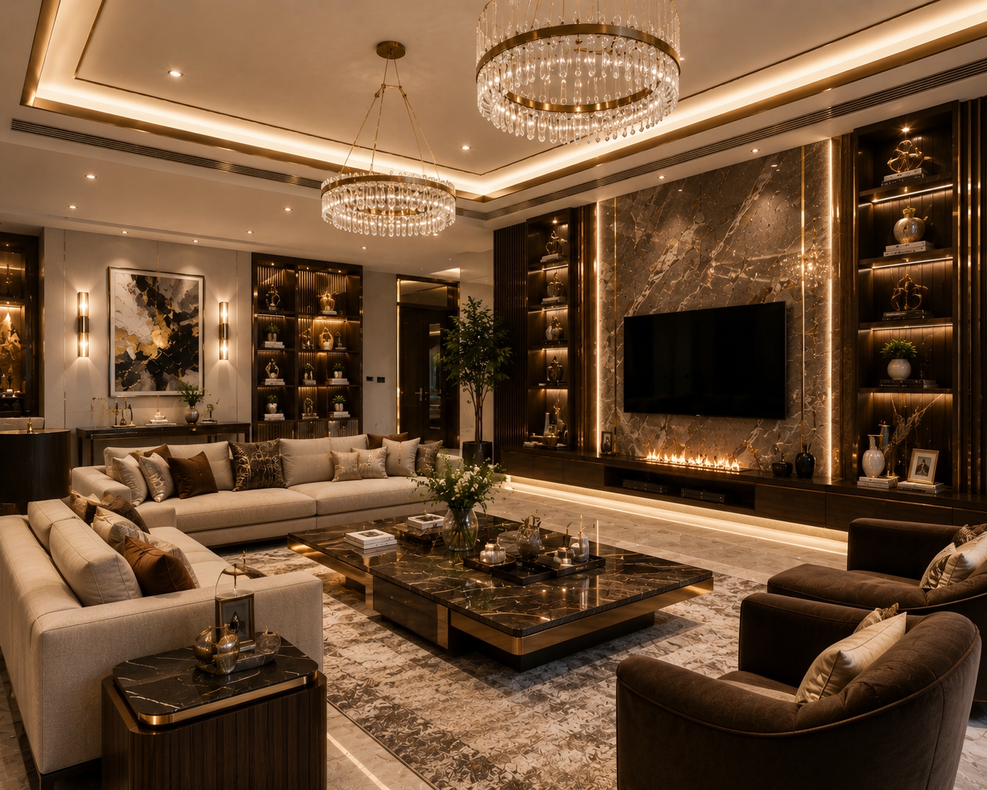 Family Drawing Room by Saffron Interior Design